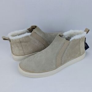 TOMS Bryce Sand Suede Faux Fur Slip On Sneakers 10 NWT